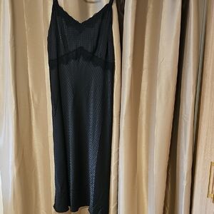 Torrid Black Satin Chemise with V-Neck